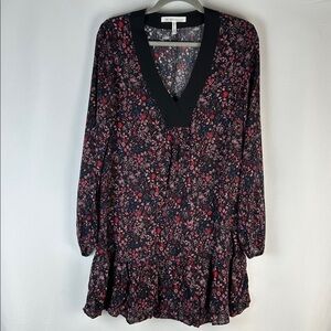 BCBG Pink Floral Ruffle Mini Dress